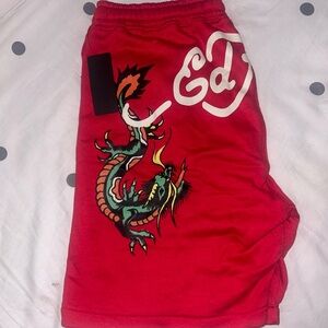 Ed hardly Red Dragon Print Men's Shorts